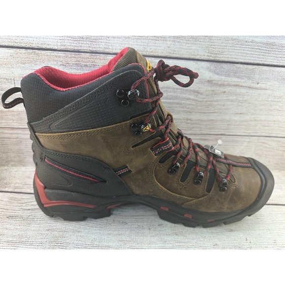 KEEN Utility Steel Toe Work Boots Waterproof Brown Leather Lace Up Mens 13 EE main image 5